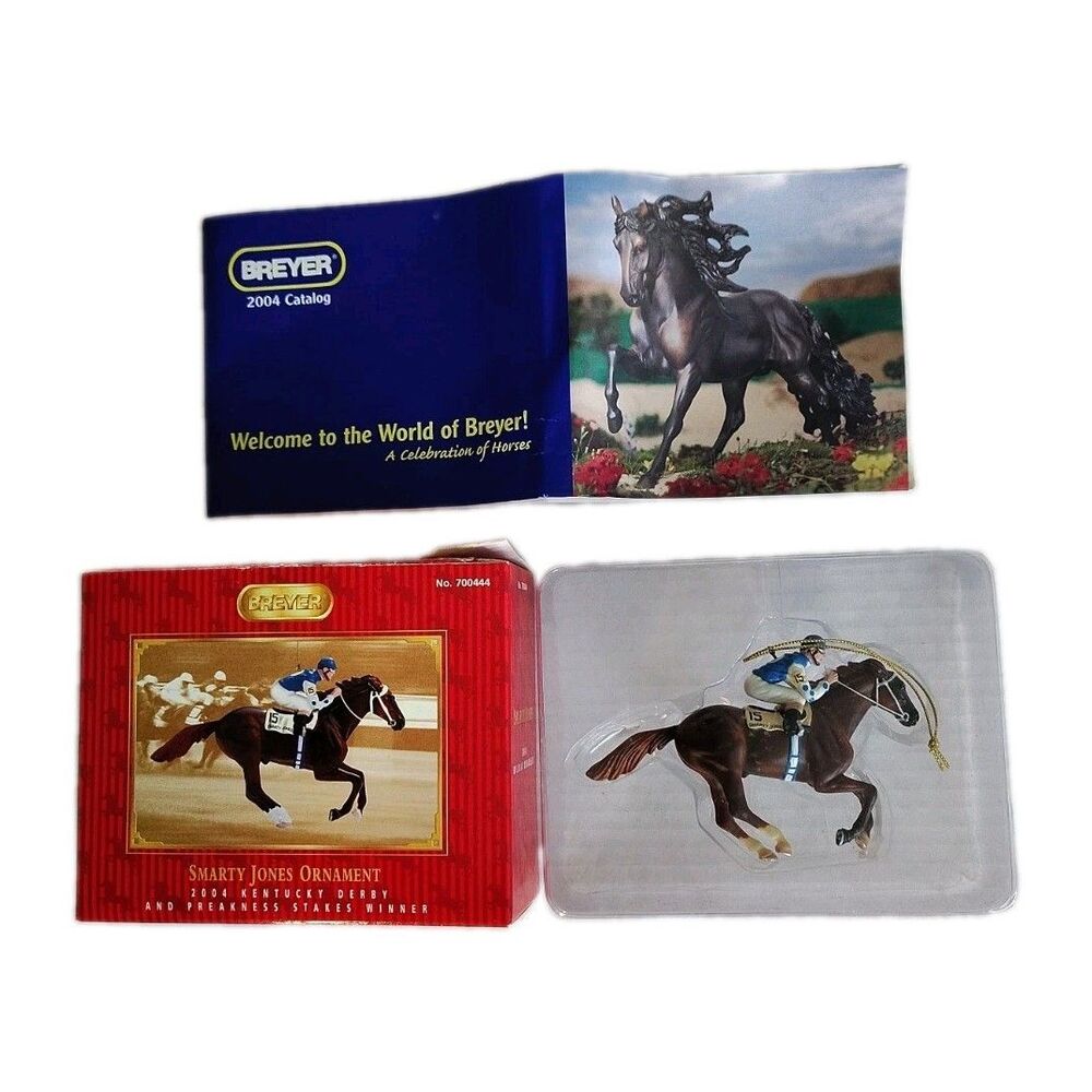 Breyer 2004 SMARTY JONES Horse Ornament NIB  #700444 BONUS Breyer Brochure